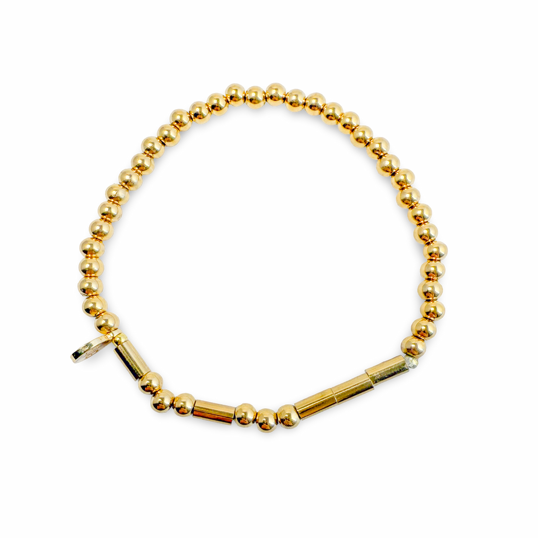 Morse Code Gold Waterproof Beaded Bracelet | DREAM