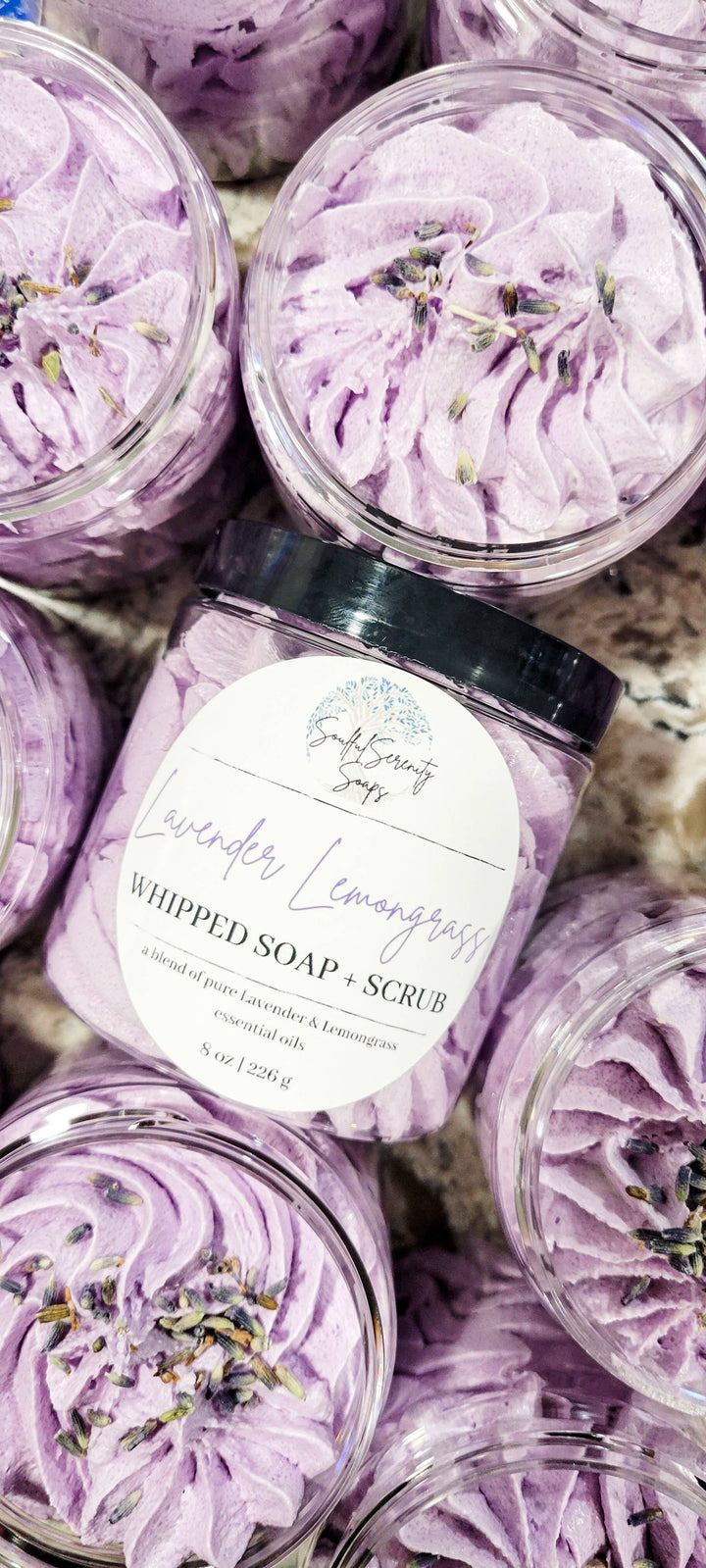 Lavender Lemongrass Whipped Soap + Scrub