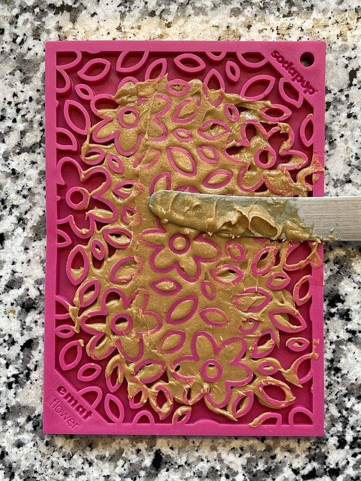 Flower Power Design eMat Enrichment Lick Mat - Pink