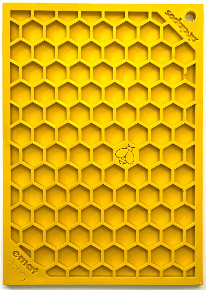 Honeycomb Design Emat Enrichment Licking Mat - Yellow