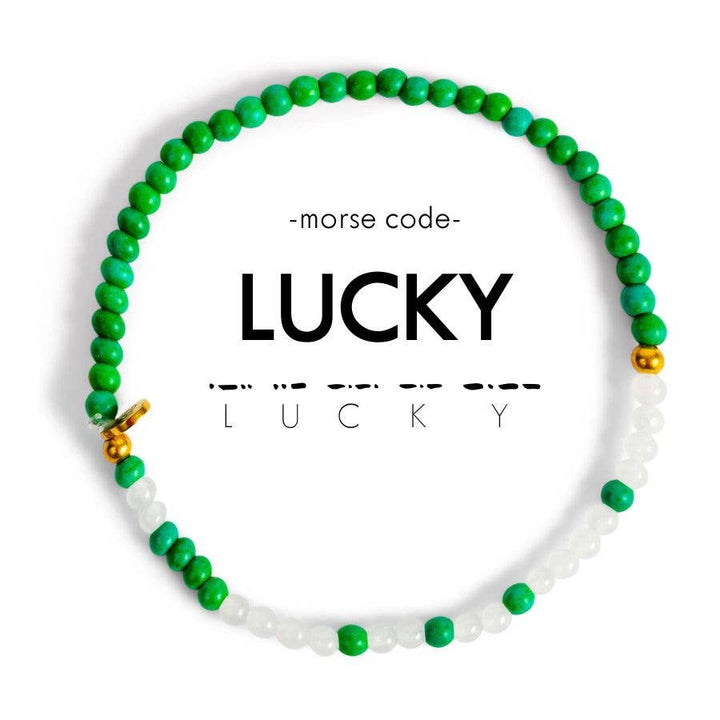 3mm Morse Code Bracelet | LUCKY