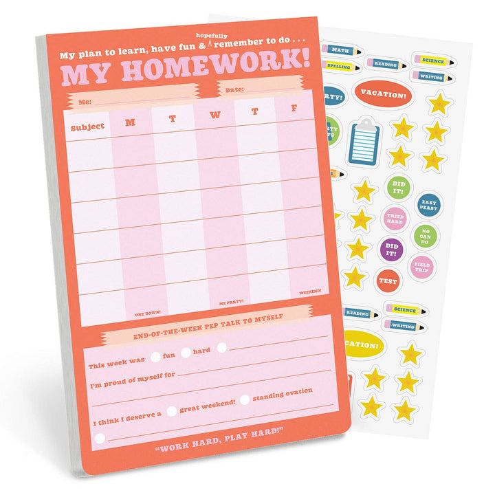 Knock Knock Kids - Homework Stuff Can-Do Pads