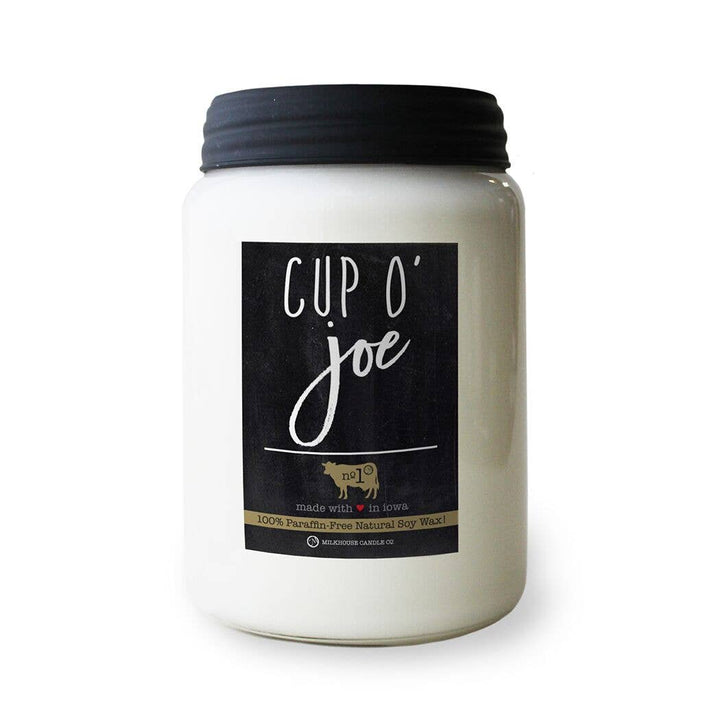 26 oz Farmhouse Jar Candle: Cup O'Joe