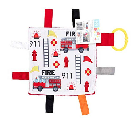 Firetruck Crinkle Tag Square 8x8 Teach at Home Toy