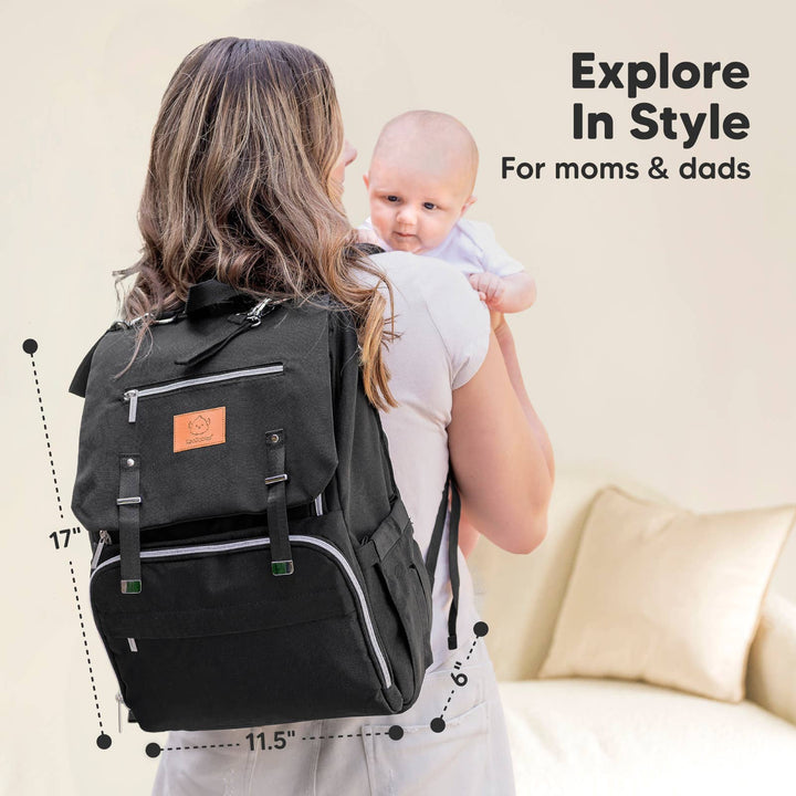 Explorer Diaper Bag Backpack, Changing Pad, Stroller Straps