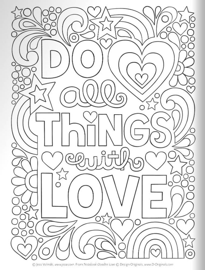Coloring Book - Notebook Doodles Love