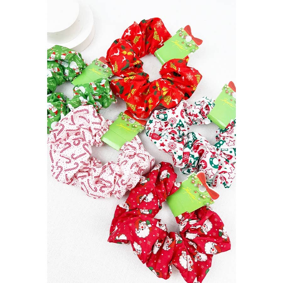 Big Size Christmas Fabric Hair Scrunchies