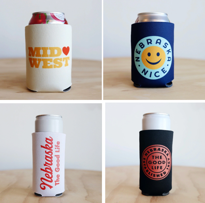 Nebraska, the Good Life slim can koozie