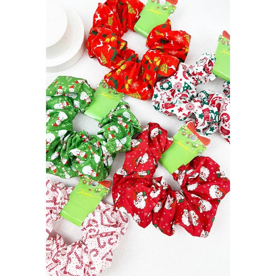 Big Size Christmas Fabric Hair Scrunchies