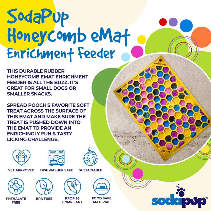 Honeycomb Design Emat Enrichment Licking Mat - Yellow