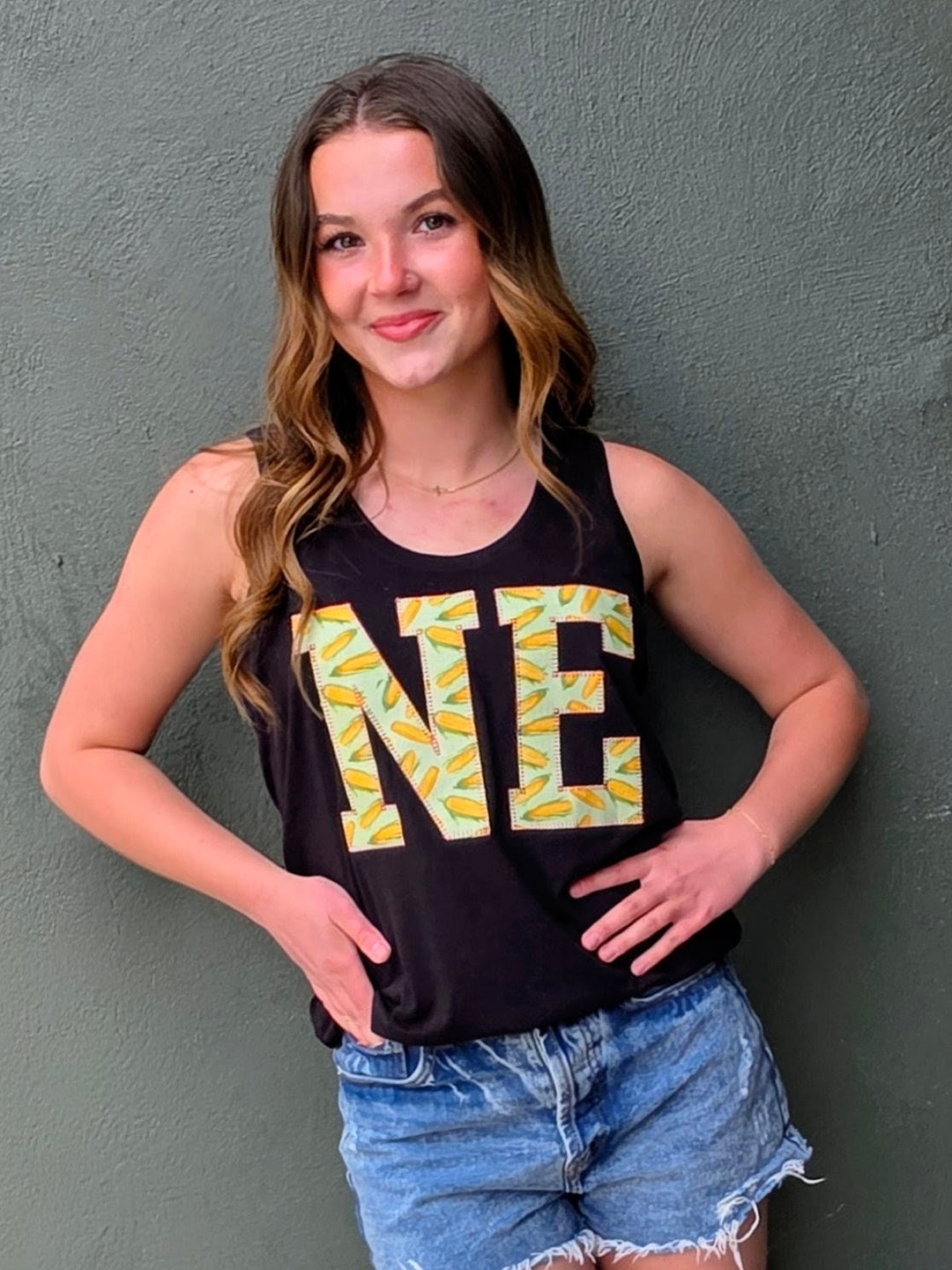 NE Corn Cob Tank Top-black