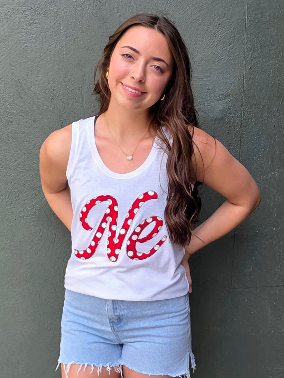 NE Cursive Large Polka Dot Tank Top
