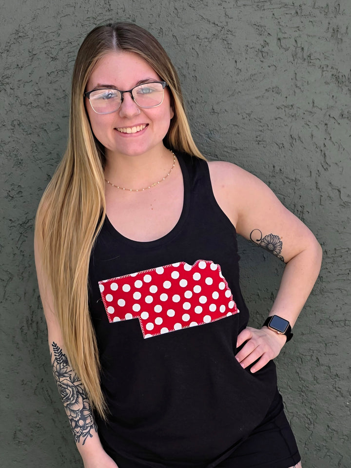 NE State Large Polka Dot Tank Top