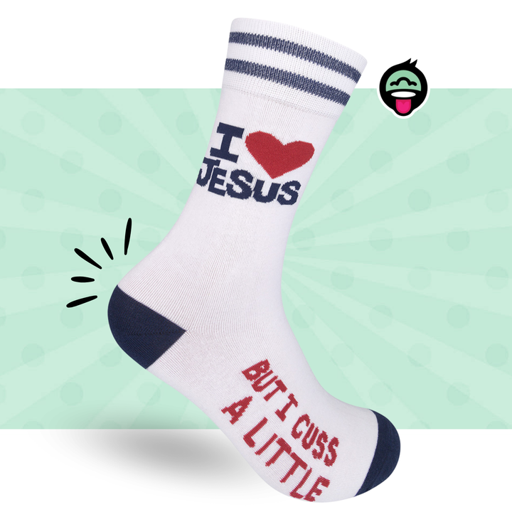 I Love Jesus (But I Cuss a Little) Socks | Funny Socks
