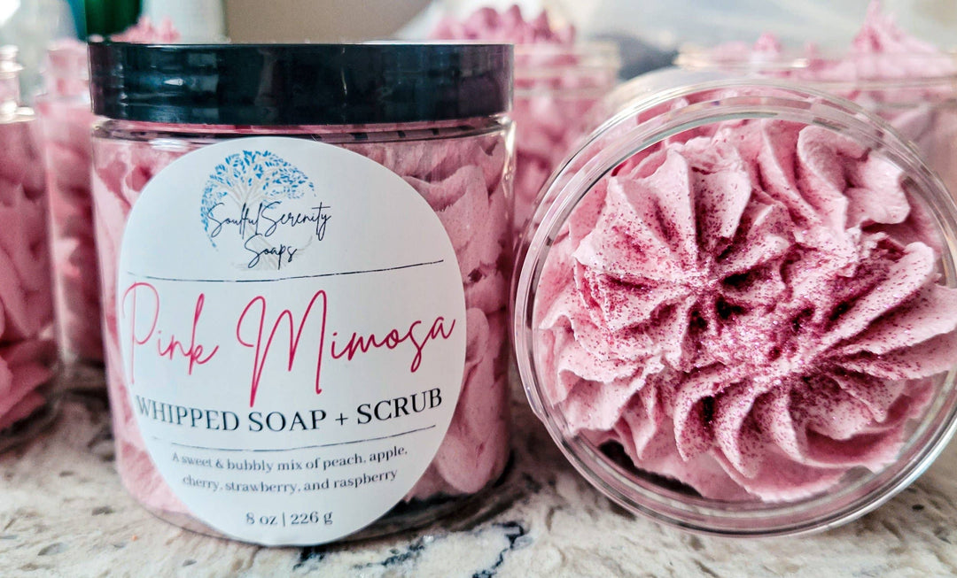 Pink Mimosa Whipped Soap + Scrub