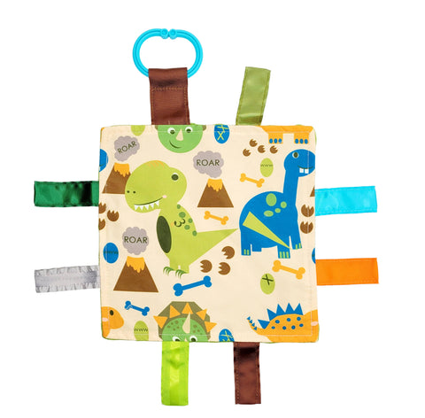 Dinosaur T-Rex Triceratops Crinkle Tag Square 8"x 8"