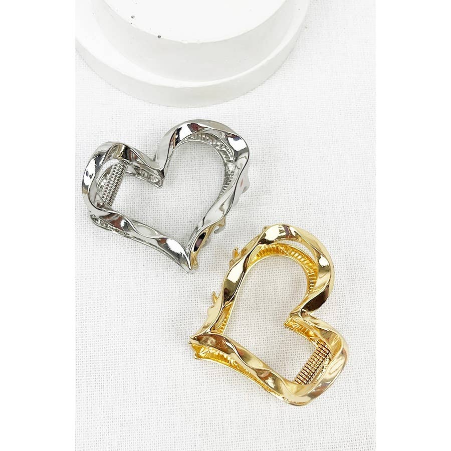 Metal Heart Shape Hair Claw Clips