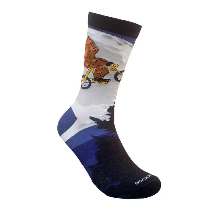 Big Foot Riding a Bike by the Moon Socks from the Sock Panda