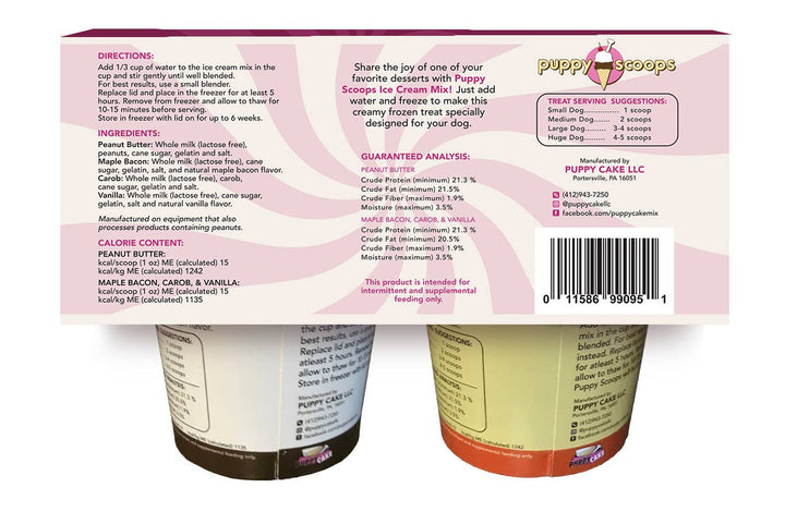 Puppy Scoops Ice Cream Mix Sample Pack - All 4 Flavors