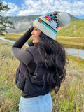 Southwestern Faux Fur Pom C.C Beanie HTE0030