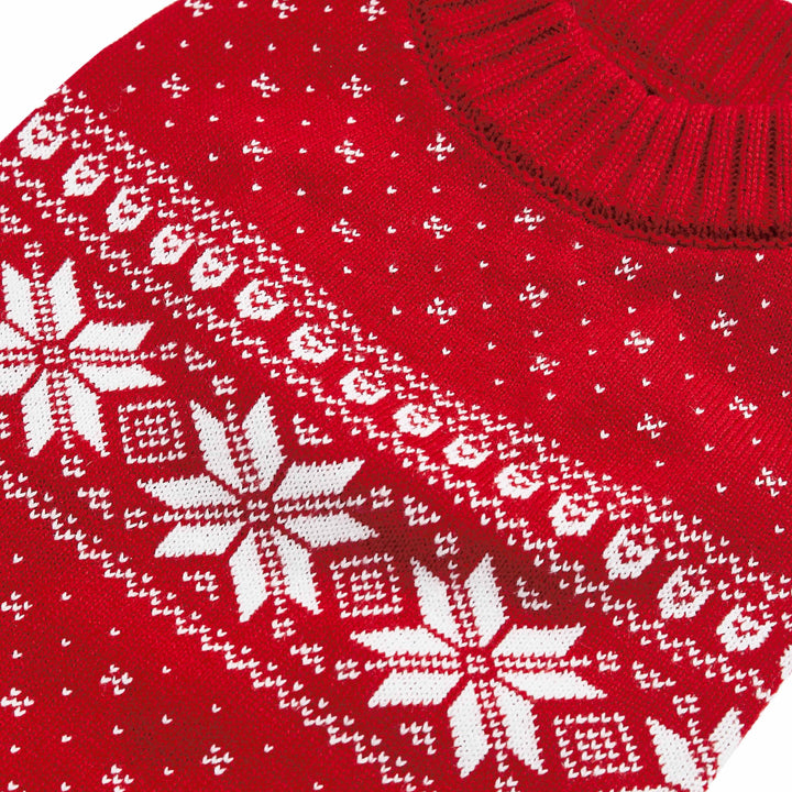 Holiday Family Sweater,  Snowflakes Sweater in True Red