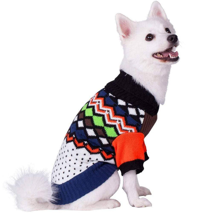 Over the Rainbow Multicolor Shawl collar Dog Sweater