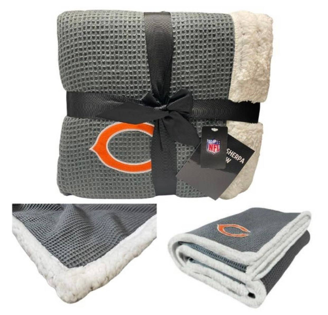 Waffle Sherpa Throw  50"x60"- Chicago Bears