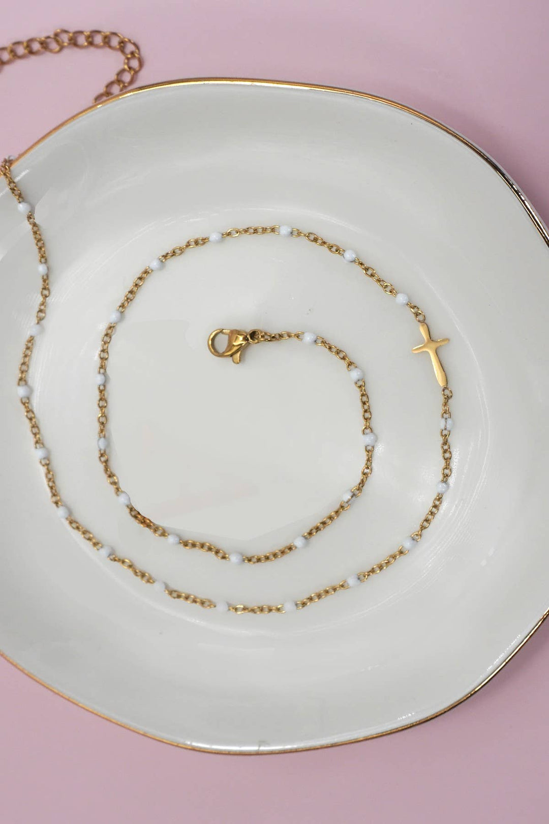 18K STAINLESS STEEL TARNISH FREE CROSS NECKLACE | 40NK9539