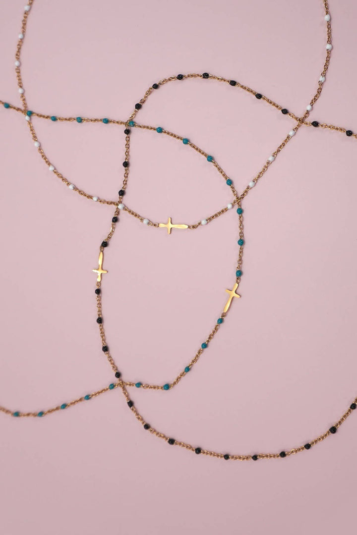 18K STAINLESS STEEL TARNISH FREE CROSS NECKLACE | 40NK9539