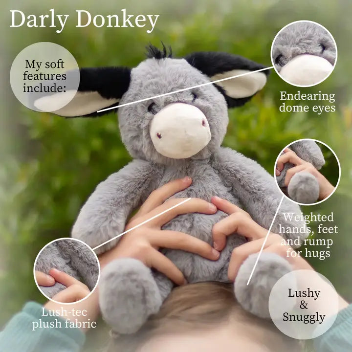 World's Softest Lushee 16 inch Gray Darly Donkey Plush Toy