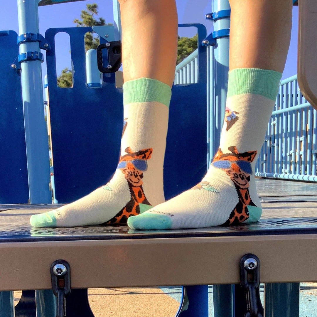 Long Necked Animals Wearing Glasses Socks from the Sock Panda (Adult Small - Shoe Sizes 2-5)