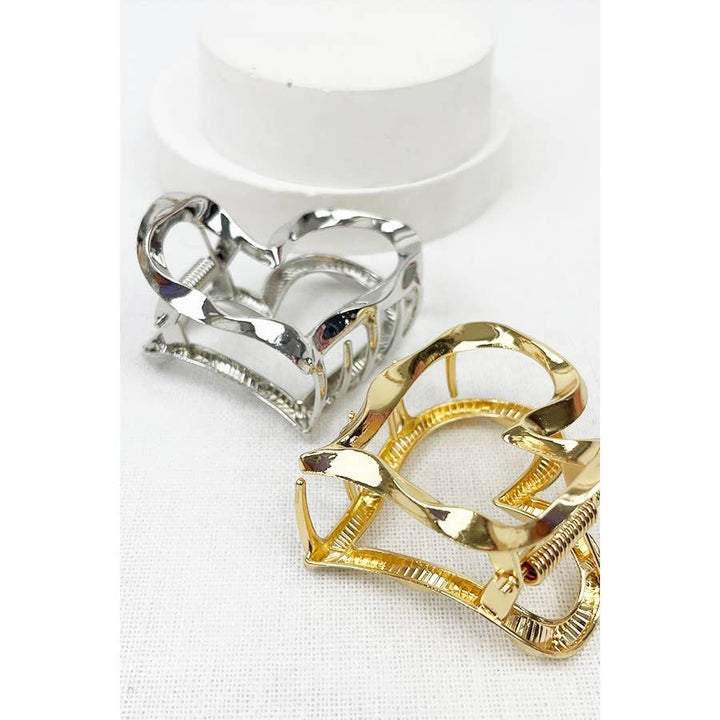 Metal Heart Shape Hair Claw Clips