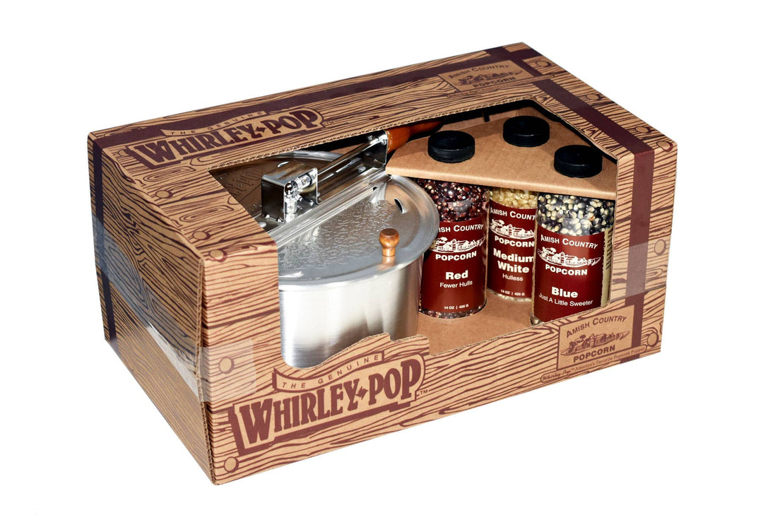 Whirley Pop Gift Set w/ 14oz Bottles of Popcorn