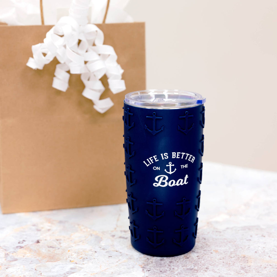 On The Boat - 20 oz Travel Tumbler with 3D Silicone Wrap