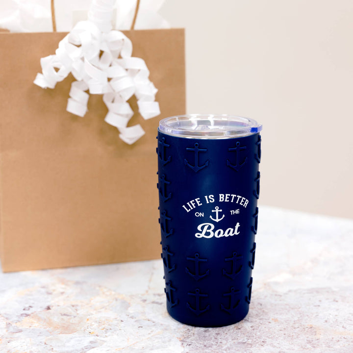 On The Boat - 20 oz Travel Tumbler with 3D Silicone Wrap