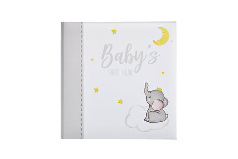 Baby’s First Year Baby Book, Gray Elephant