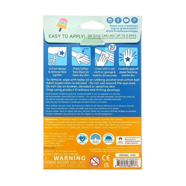 Mini Tattoo Palooza Temporary Tats X Suzy - Ice Cream Party