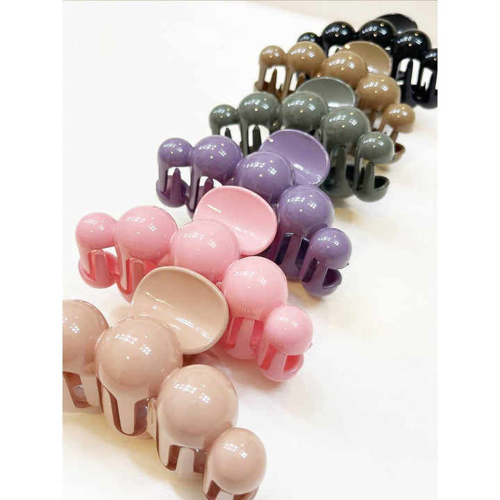 Matte Large Color Pearl Shape Hair Claw Clips