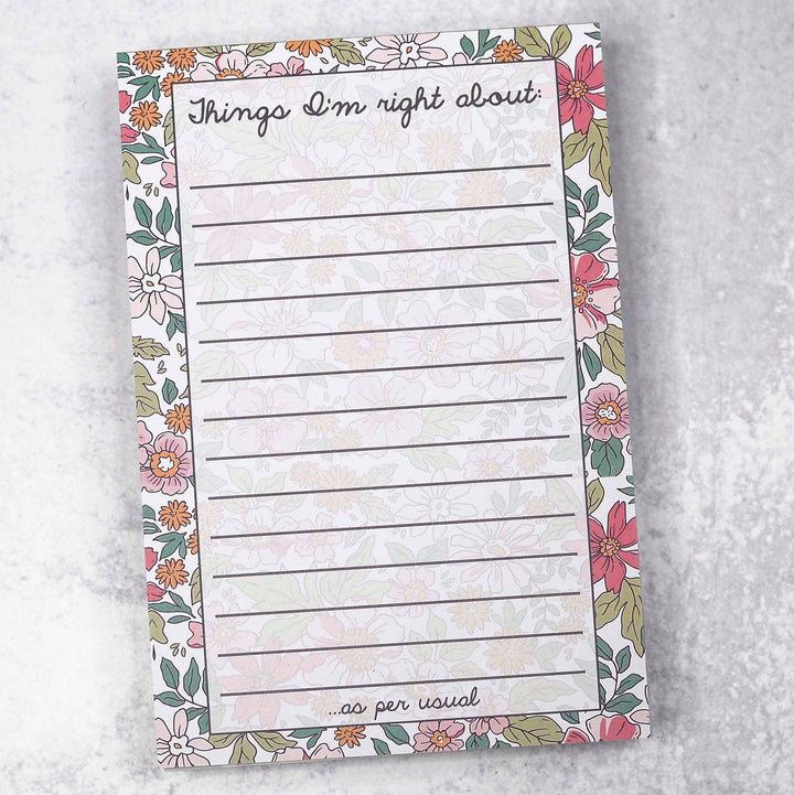 Things I'm Right About Funny Notepad