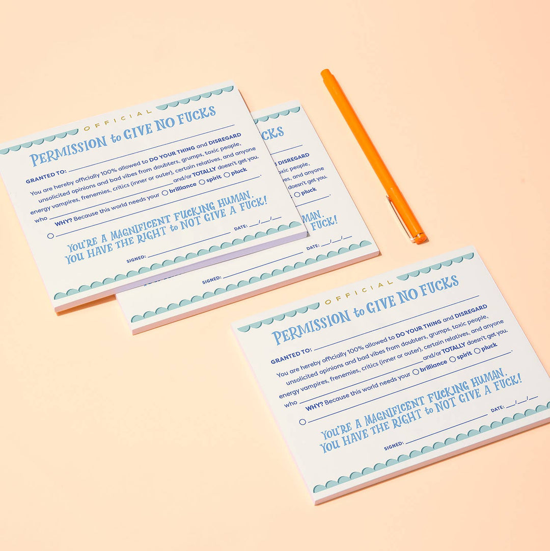 Permission to Give No Fucks Notepad
