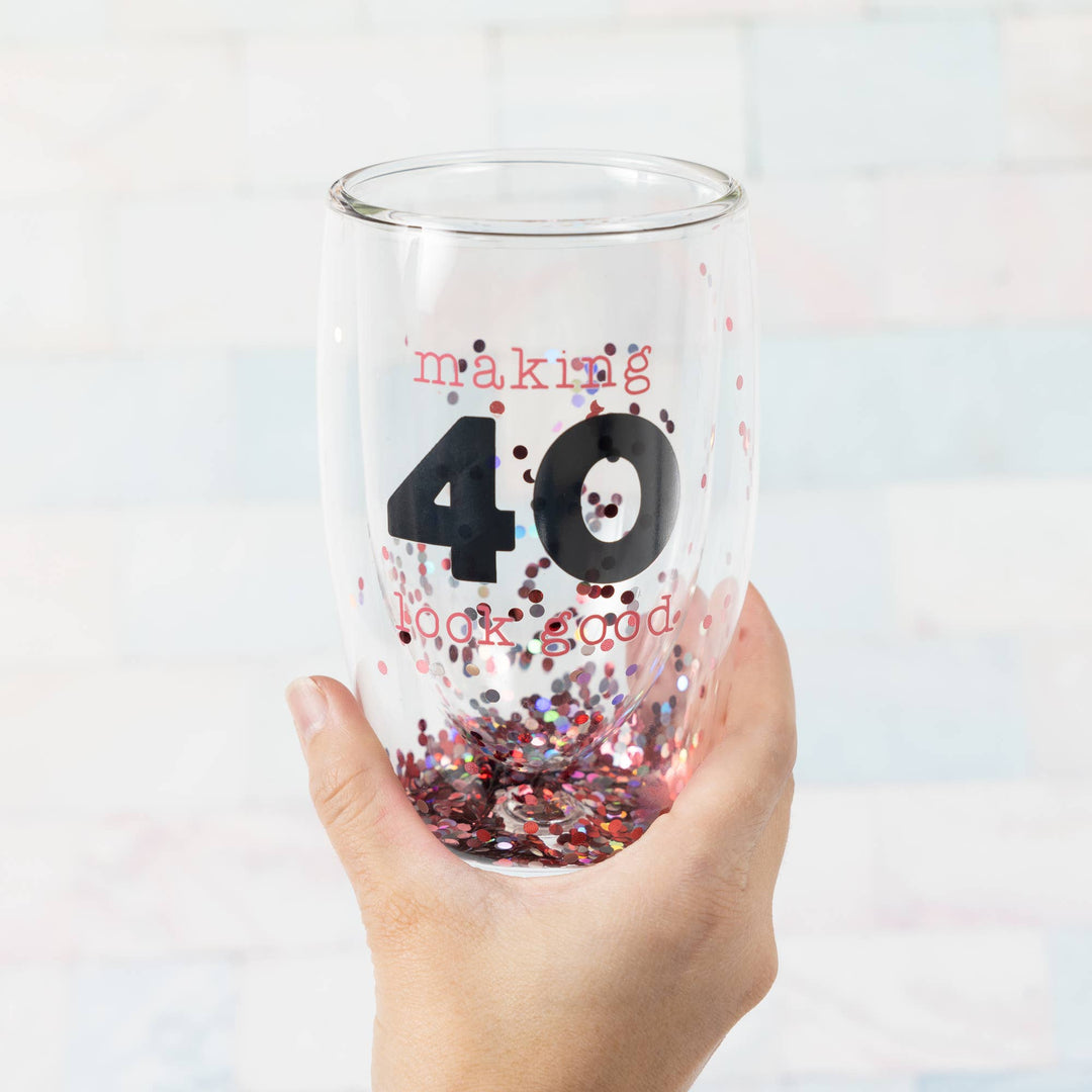 40 - 14 oz Double-Walled Glass