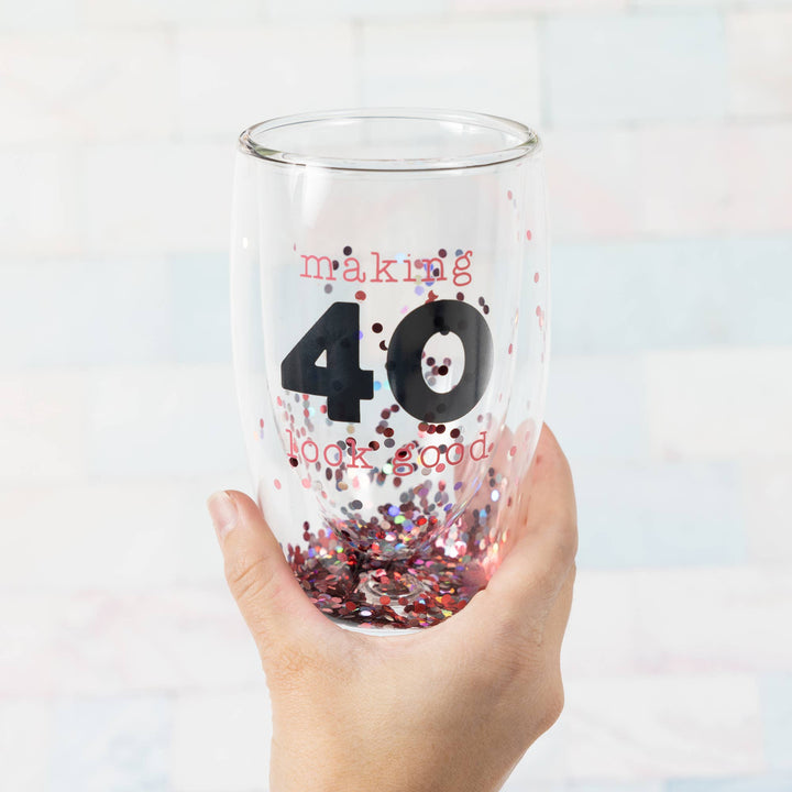 40 - 14 oz Double-Walled Glass
