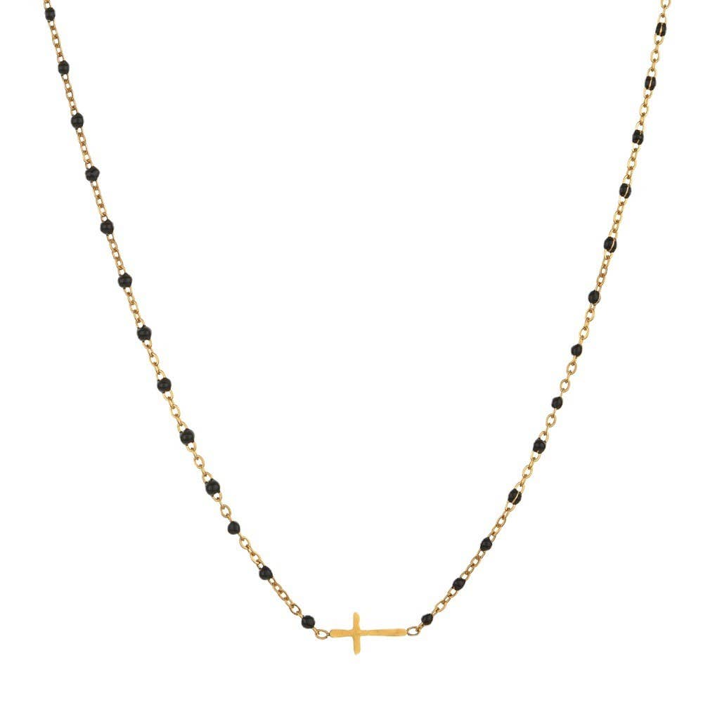 18K STAINLESS STEEL TARNISH FREE CROSS NECKLACE | 40NK9539