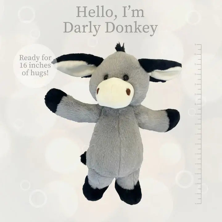 World's Softest Lushee 16 inch Gray Darly Donkey Plush Toy