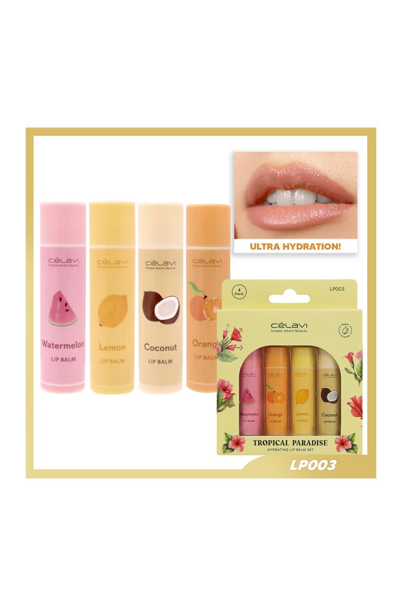 Celavi LP003 Tropical Paradise Hydrating Lip Balm Set