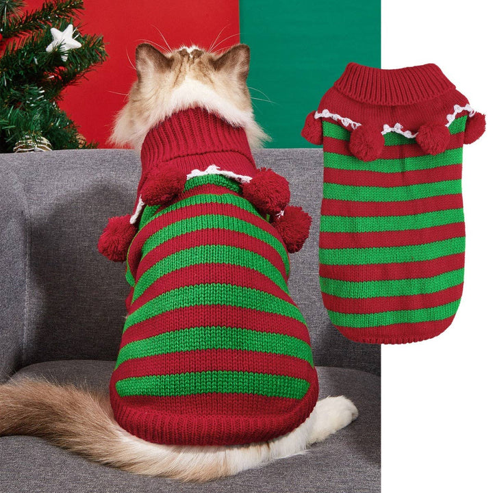 Chrismoo -  Christmas Striped Pet Sweater