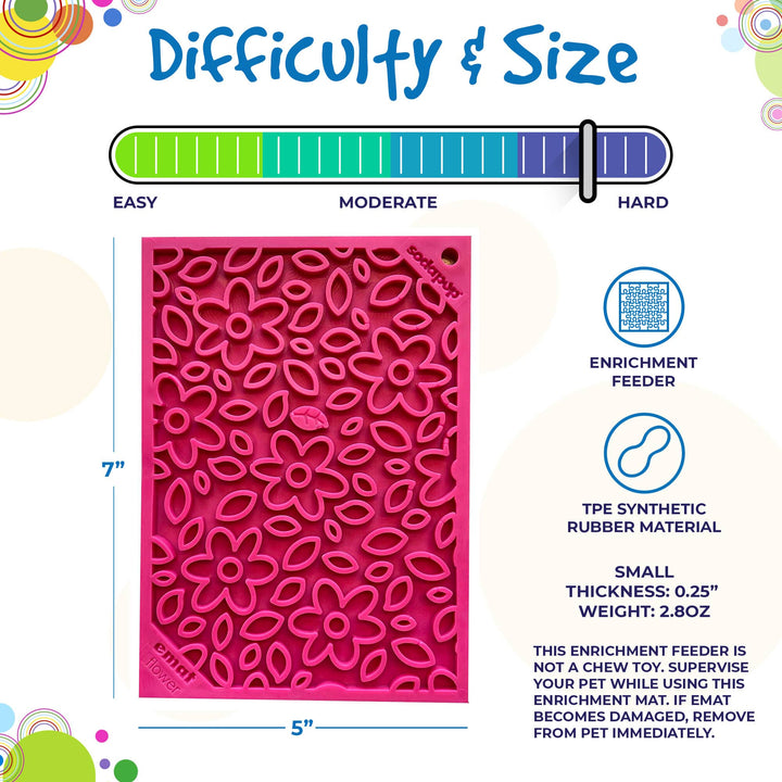 Flower Power Design eMat Enrichment Lick Mat - Pink