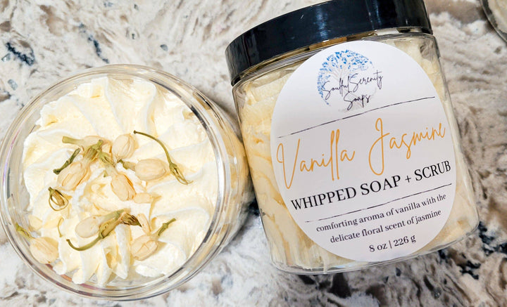 Vanilla Jasmine Whipped Soap + Scrub