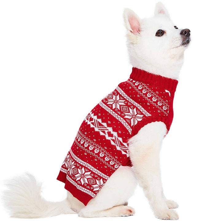 Holiday Family Sweater,  Snowflakes Sweater in True Red