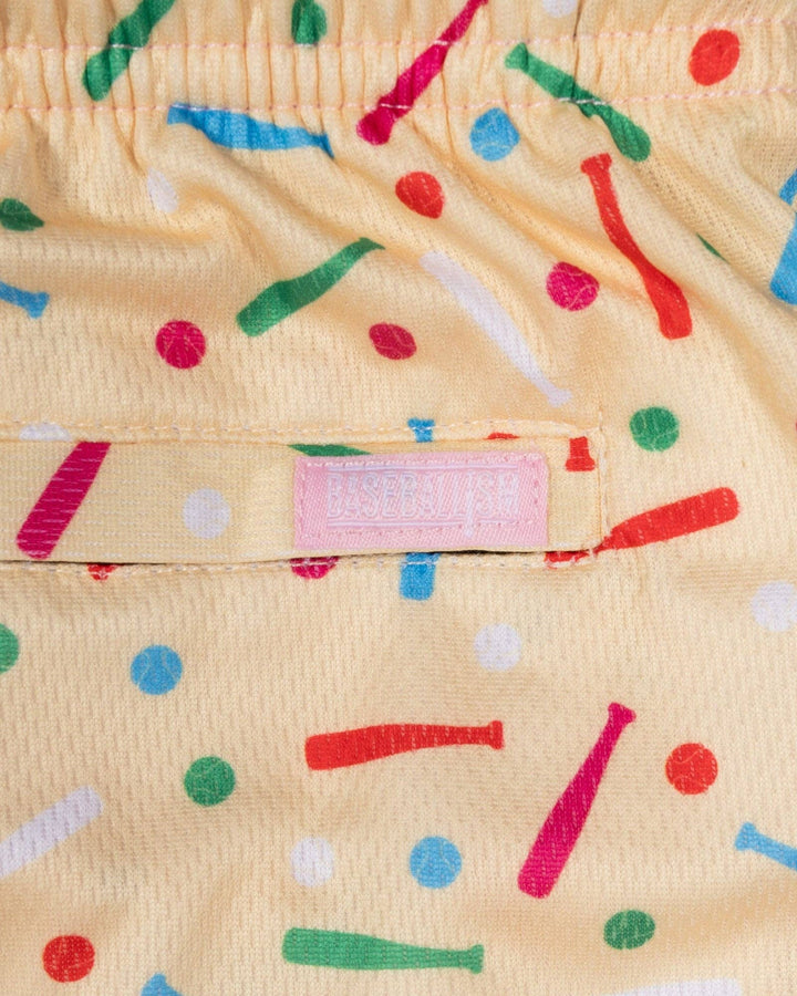 Batter Up Bakery Confetti Cupcake Diamond Air Mesh Shorts - Youth